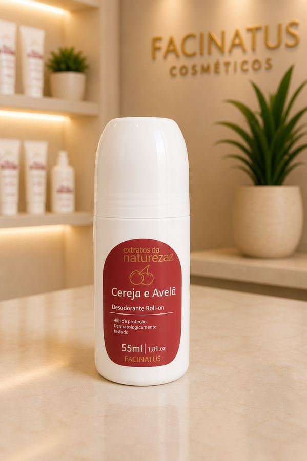 DESODORANTE FEMININO ROLL-ON CEREJA E AVELÃ  55ML