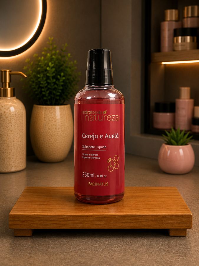 SABONETE LIQUIDO FEMININO CEREJA E AVELÃ 250ML
