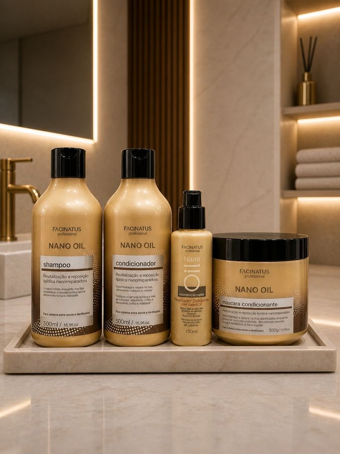 KIT NANO OIL (SHAMPOO+CONDICIONADOR+MÁSCARA+FINALIZADOR)