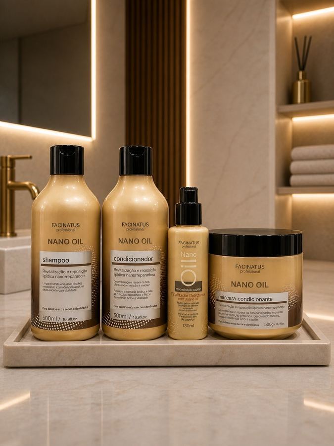 KIT NANO OIL (SHAMPOO+CONDICIONADOR+MÁSCARA+FINALIZADOR)