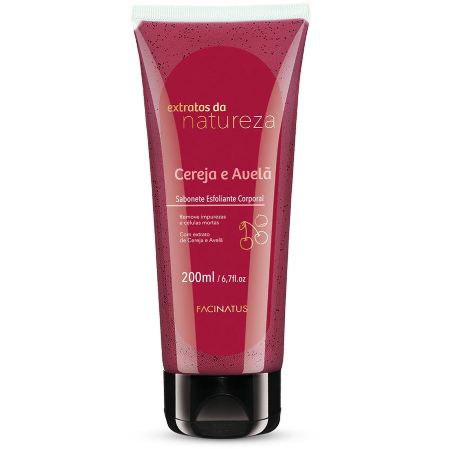 SABONETE ESFOLIANTE CORPORAL FEMININO CEREJA E AVELÃ 200ML