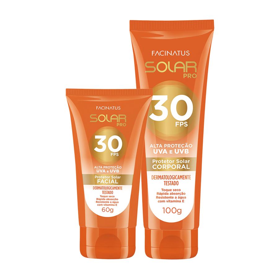 KIT SOLAR PRO (PROTETOR CORPORAL 100G + FACIAL 60G)