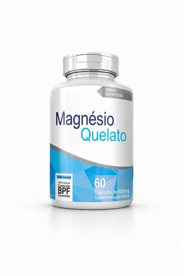 Magnésio Quelato Smart Nutrition – 60 Cápsulas de 500mg