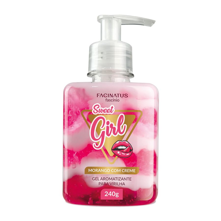 GEL AROMATIZANTE PARA VIRILHA SWEET GIRL MORANGO COM CREME 240G
